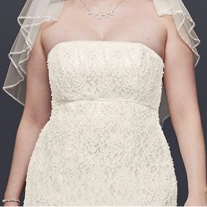 Beaded wedding veill